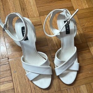 DKNY White High Heel Strappy Sandals
 OPEN for OFFERS
All sales final